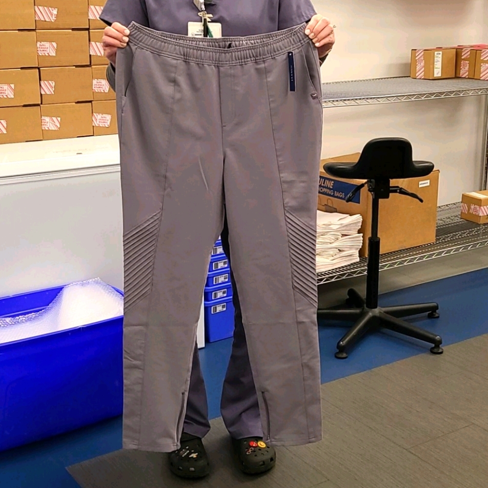 Jaanuu Gray Moto Scrub Pants Med